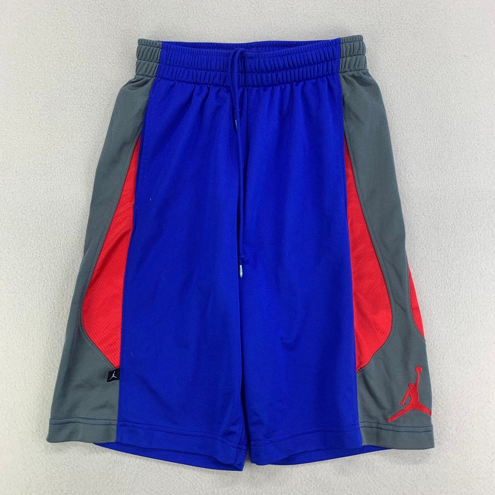 Jordan Jumpman Basketball Shorts 10" Mens Small Blueβ Red Y2K Baggy Long Hooper